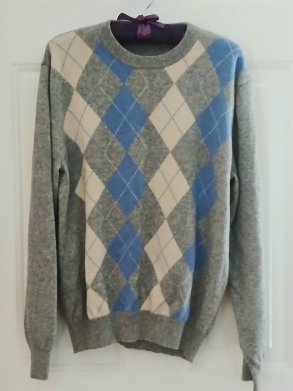 Men's Cashmere Argyle Sweater EUC